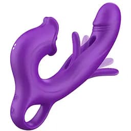 Вібратор Erospace Sweet Play G-Spot Vibrator With Clitoral Licking & Flapping A17 - мініатюра 4