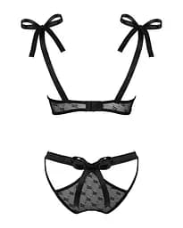 Напівпрозорий еротичний комплект Obsessive Obsessivia 2pcs Set black S/M - мініатюра 6