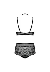 Комплект сексуальної білизни Obsessive Elizenes S/M чорний - мініатюра 6