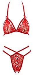 Комплект білизни Cottelli Lace Set M червоний - мініатюра 6