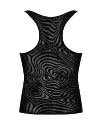 Чоловіча напівпрозора майка-борцовка з візерунком Obsessive T103 tank top чорна S/M/L - мініатюра 6