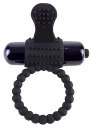 Кільце ерекційне Pipedream Fantasy C-Ringz Vibrating Silicone Super Ring 3.2 см чорний - мініатюра 2