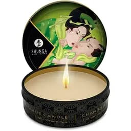 Масажна свічка - Shunga Mini Candle Green Tea, 30 мл - мініатюра 1