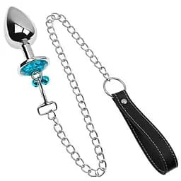 Металлическая пробка с поводком классическая конусная 40 мм 94 мм бирюзовый