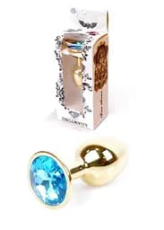 Анальна пробка Jewellery Gold PLUG Light Blue Boss Series 64-00022 98239