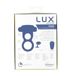 Ерекційне кільце Lux Active Triad Vibrating Dual Cock Ring подвійне з вібрацією пульт д/у - мініатюра 7