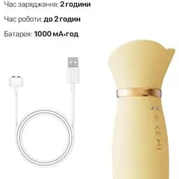 Пульсатор-вібратор із вакуумною стимуляцією клітора Zalo Rose Thruster Lemon Yellow - мініатюра 6