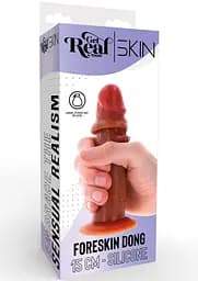 Фалоімітатор Get Real Skin Foreskin Dong 16 см (коричневий) - мініатюра 6