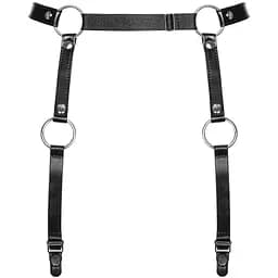 Гартеры Obsessive A741 garter belt black, искусственная кожа