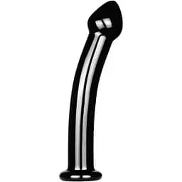 Изогнутый стеклянный фаллоимитатор Glass Romance 18.5 см черный