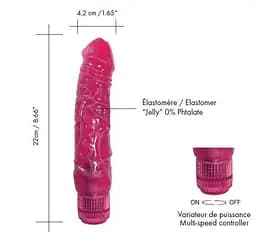 Фалоімітатор вібратор Dorcel Jelly Boy, діаметр 4,2 см ТПЕ, плавне регулювання потужності вібрації - мініатюра 2