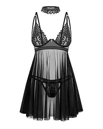 Комплект білизни Obsessive Donarella M/L чорний - мініатюра 6