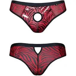 Чоловічі труси-бразиліани Regnes Fetish Planet otwartym XL (чорний з червоним)