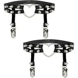 Підв'язки для панчіх на ноги з шипами та сердечком, 2 шт.