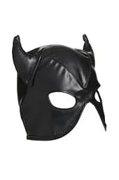 Маска Master Series Dungeon Demon Bondage Mask with Horns - Black - мініатюра 3