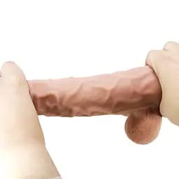 Фалоімітатор Pretty Love Sliding Skin Bendable 9.4'' 24 см тілесний - мініатюра 9