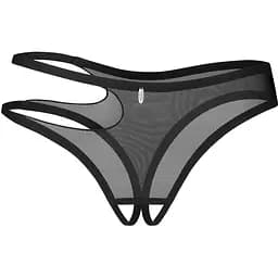 Стрінги Obsessive Saturis otwarte L/XL (чорний)