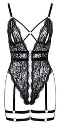 Боді Cottelli Lingerie Lace otwarte M (чорний) - мініатюра 6