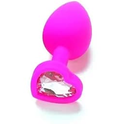 Силіконова анальна пробка із кристалом SKN-KSIL-07S (розмір S), Рожевий