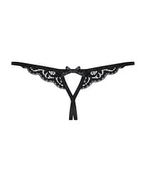 Мереживні танги з двома отворами Obsessive 831-THC-1 crotchless thong S/M - мініатюра 6