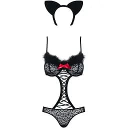 Еротичний костюм гепарду Obsessive Gepardina 3 pcs costume чорний L/XL - мініатюра 5