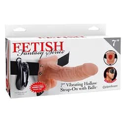 Полый страпон с вибрацией Fetish Fantasy Series 18.9 см телесный