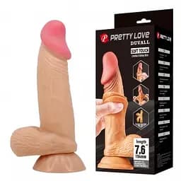 Фаллоимитатор Sliding Skin Bendable 7.6, телесный PRETTY LOVE BW-008108NRG 103590