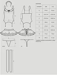 Костюм еротичний Obsessive Housemaid L/XL чорно-білий - мініатюра 5