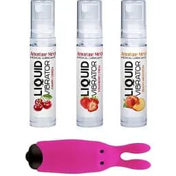 Набір із 3-х смаків стимулюючого лубриканту Adrien Lastic Amoreane Med 3х10 мл і вібропулі Pink