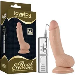 Реалистичный вибратор Lovetoy Real Extreme 17.7 см телесный