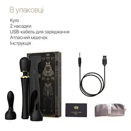 Вібромасажер з насадками Zalo — Kyro Wand Obsidian Black Zalo SO6651 97486 - мініатюра 2
