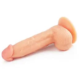 Фалоімітатор реалістичний LoveToy The Ultra Soft Dude 20 см тілесний - мініатюра 3