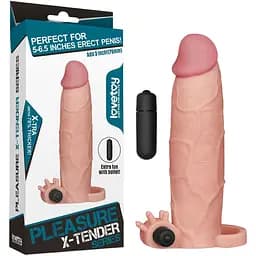 Насадка на пеніс Lovetoy Pleasure X-Tender Flesh Add 3" 20 см тілесний