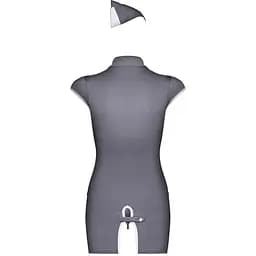 Еротичний костюм стюардеси Obsessive Stewardess 3 pcs costume grey L/XL - мініатюра 6