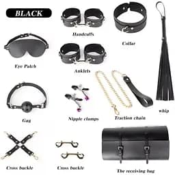 Еротичний набір БДСМ для рольових ігор червоний, чорний бдсм набір для рольових садо-мазо ігор Фетиш