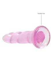 Фалоімітатор RealRock Crystal Clear 7" 18 см (рожевий) - мініатюра 6
