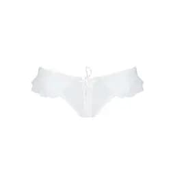 Трусики в горошок з рюшами та шнурівкою Fatin Thong white - Passion L/XL - мініатюра 5