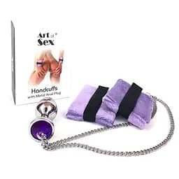 Наручники з металевою анальною пробкою Art of Sex Handcuffs with Metal Anal Plug, M, Purple Art of Sex SO6183 92994 - мініатюра 5