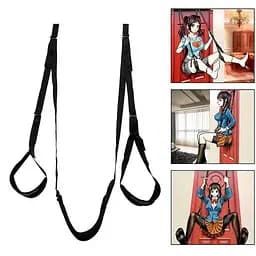 Секс-гойдалка на двері Tentation Door Straps for Bad чорна з м'якими петлями - мініатюра 5
