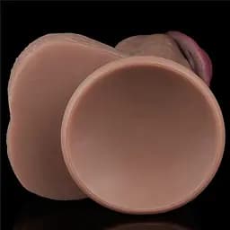 Фалоімітатор Lovetoy Dual Layered Silicone Cock XXL 28 см коричневий - мініатюра 7