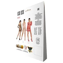 Бодістокінг-сукня з глибоким коміром Passion BS093 black довгі рукави One size - мініатюра 6
