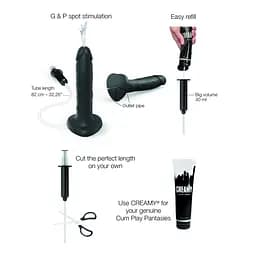 Закінчуючий фалоімітатор Strap-On-Me SQUIRTING CUM DILDO REALISTIC Black XL - мініатюра 2