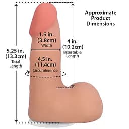 Фалоімітатор Doc Johnson The Realistic Cock ULTRASKYN 5 Inch with Balls Vanilla - мініатюра 5