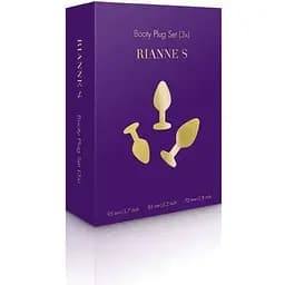 Набір анальних пробок із кристалом Rianne S: Booty Plug Set Black діаметр 2.7 см 3.5 см 4.1 см - мініатюра 3