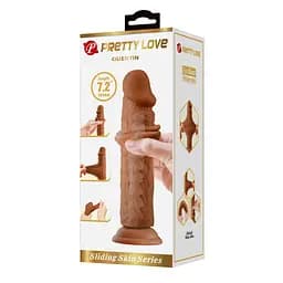 Фалоімітатор PRETTY LOVE QUENTIN 7.2(184mm) Sliding Skin Series TPR, Suction base Bendable PRETTY LOVE BW-008126LP 103598 - мініатюра 8