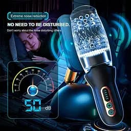 Автоматичний мастурбатор з ротацією Intense Warrior 360 Чорний K000898 - мініатюра 7