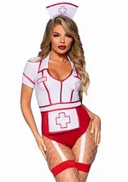 Костюм медсестри Leg Avenue Nurse Feelgood Sexy Costume S червоний з білим - мініатюра 5
