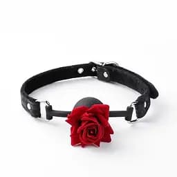 Кляп-шарик для ролевых BDSM игр 'Роза' Черный K000744