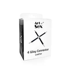 Хрестовина з натуральної шкіри Art of Sex - 4 Way Connector, Чорний Art of Sex SO7480 94916 - мініатюра 3