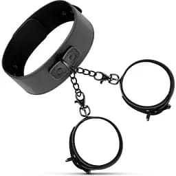 Наручники с поводком Bedroom Fantasies Collar & Wrist - Black